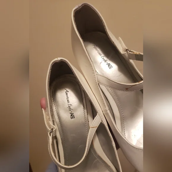 American Eagle Patent Leather Peep-toe Mary Jane Heels with Ankle Straps - Picture 3 of 8